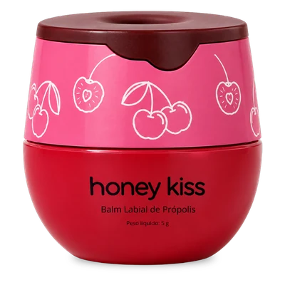 Pote do balm labial HoneyKiss sabor Cereja