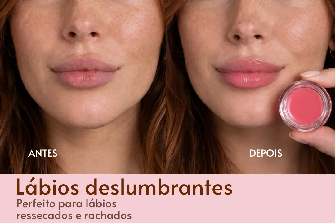 Pote do balm labial HoneyKiss sabor Morango, cercado de morangos, foto 4